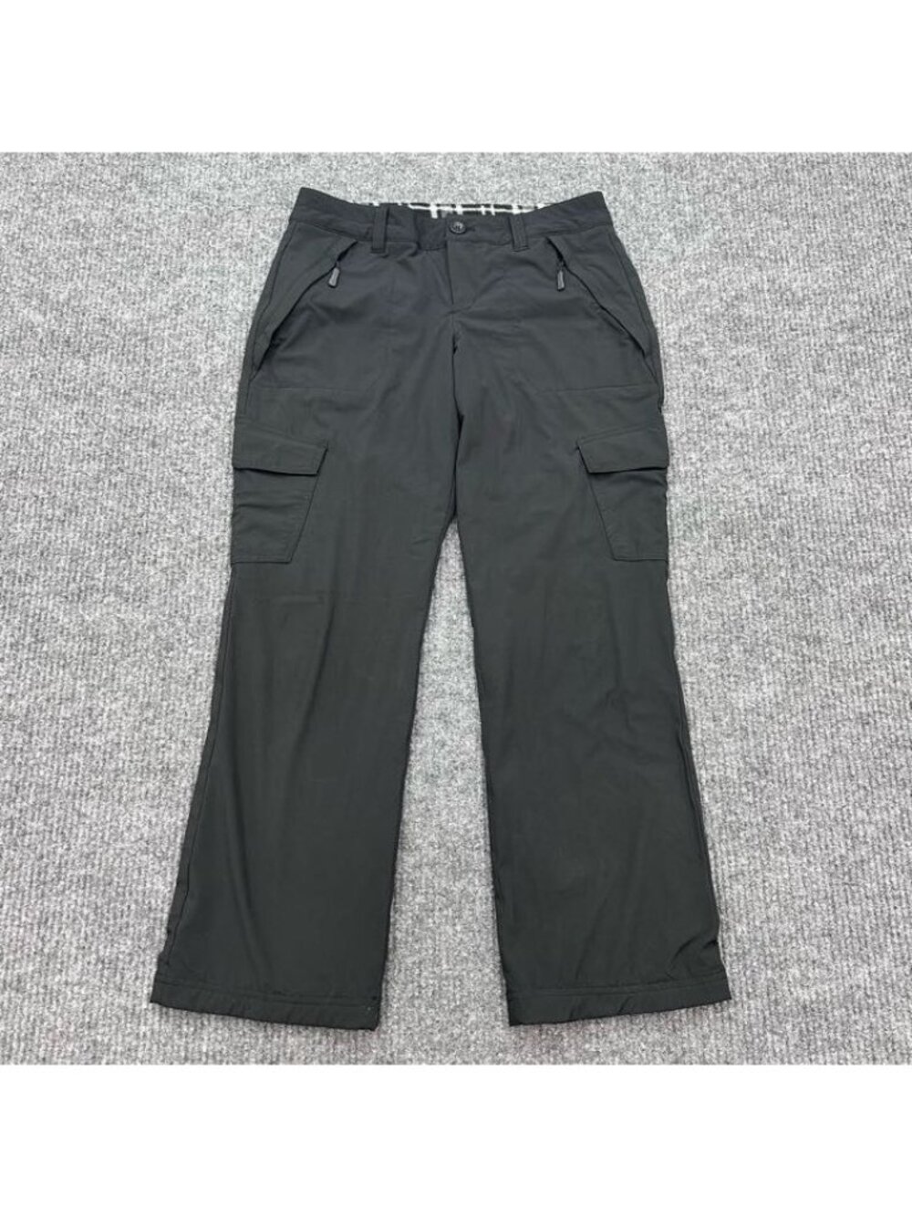 Eddie Bauer Black Fleece Lined Cargo Hiking Pants Outdoor Womens sz Small Petite